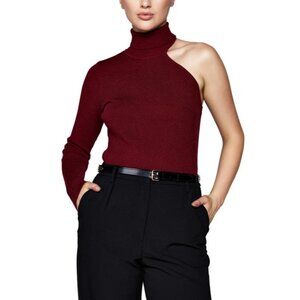 Bardot One-Shoulder Knit Turtleneck, Size XS, New